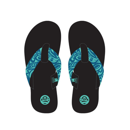 NATIVE NORTHWEST Suede Flip Flops - Salish Eagle