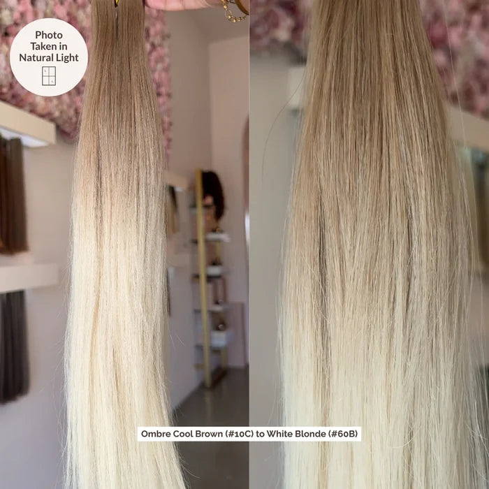 Ombre - Cool Brown (#10C) to White Blonde (#60B) 20" I-Tip