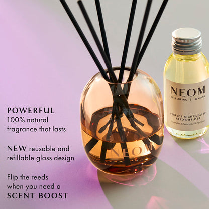NEOM Perfect Night’s Sleep reed diffuser with lavender, chamomile and patchouli, calming natural home scent