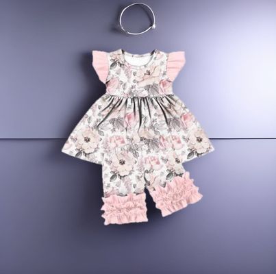 Pink Ruffle Short Set