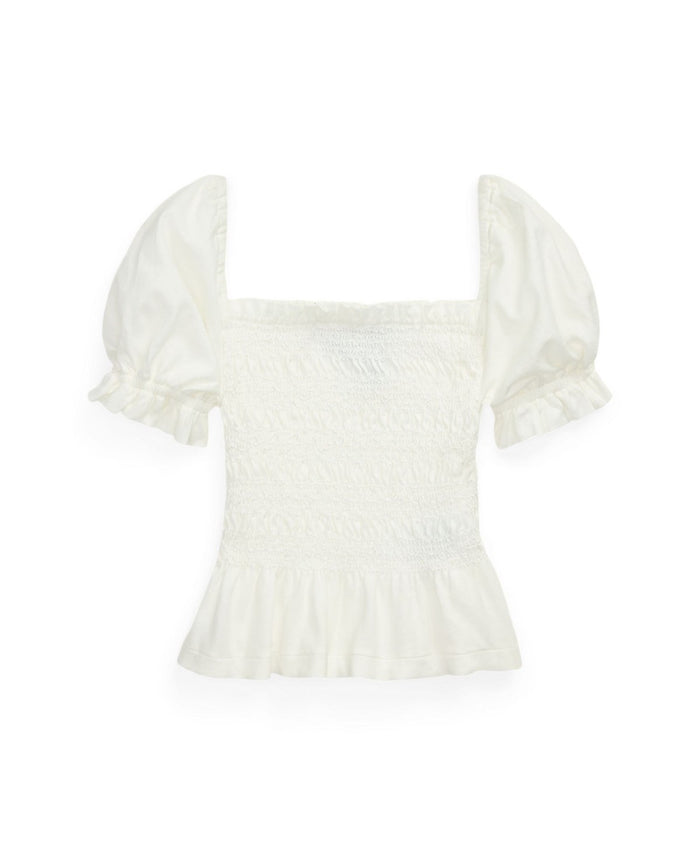 Polo Ralph Lauren Toddler and Little Girls Smocked Jersey Peplum Top - White $21.93 online