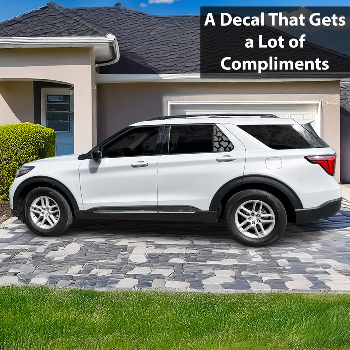 Precut Cow Print Rear Side Quarter Window Decals Fits Ford Explorer 2020-2027