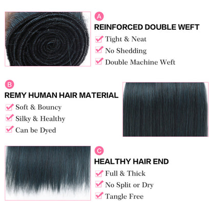 advantages of qvr ink blue jade shade straight human hair bundles