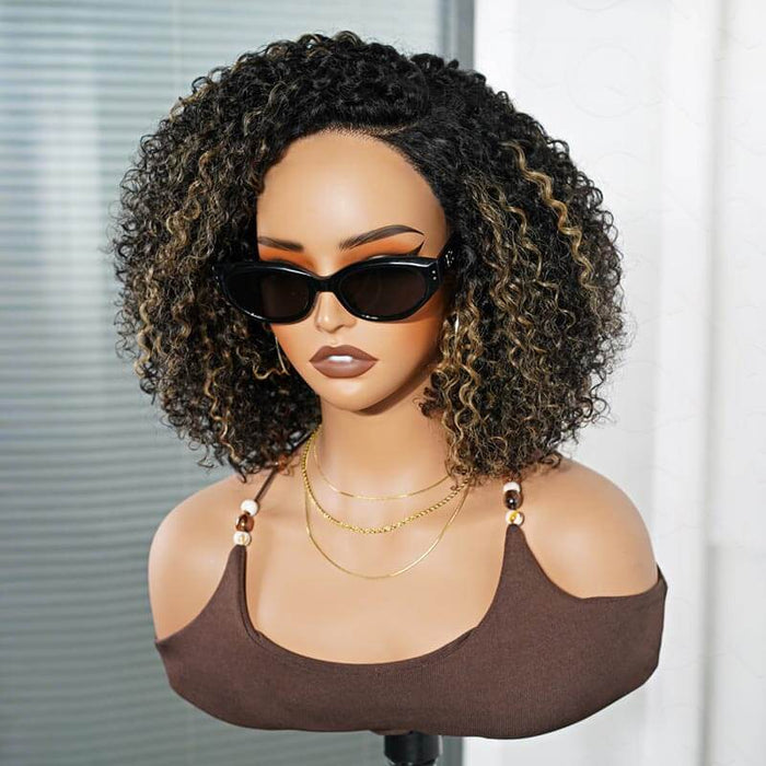 human hair wigs 1b/27 colored side part desigin