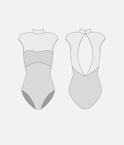 SELENE DI Nero • High Neck Ballet Leotard with Teardrop Open Back