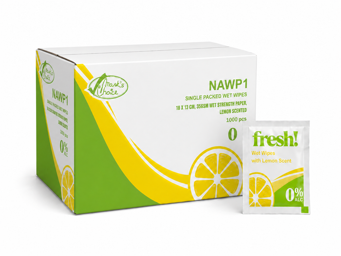 Single Packed Lemon Scented 0% Alcohol Wet Wipes
