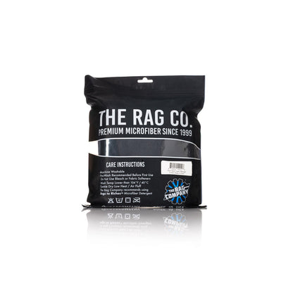 The Rag Company Spa and Workout 16x27 black 3 pack packaging back view on a white background.