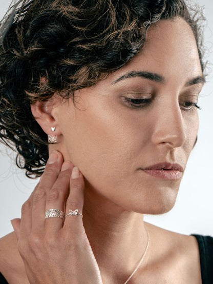 Sterling Silver Butterfly Ear Jacket Earring | Silver-Image 5