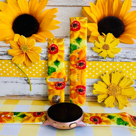 Sunshine Petals Print Silicone Band For Samsung Watch