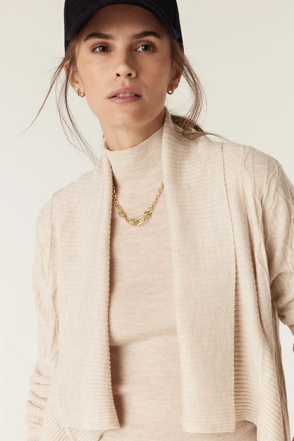 THE BEAUMONT MERINO CARDIGAN | Oatmeal - Darling & Domain