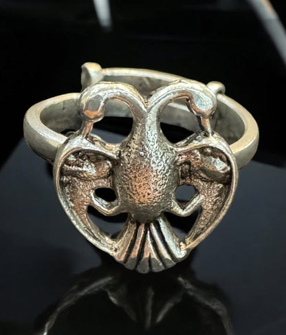 The Dvaya Silver Gandaberunda Adjustable Finger Ring