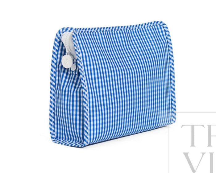 TRVL Design Roadie Large Zip Pouch - Gingham Royal