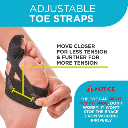 Adjustable turf toe straps allow for more or less tension on toe