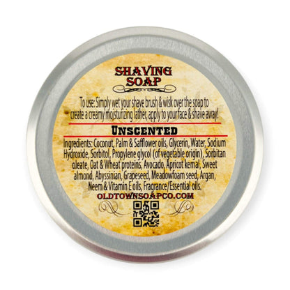 Unscented -Shave Soap Tin - Old Town Soap Co.