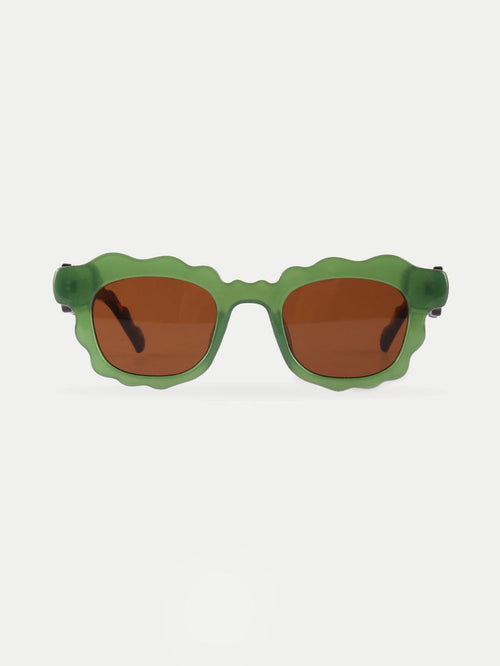 Wavy Square Sunglasses | Green-Image 1