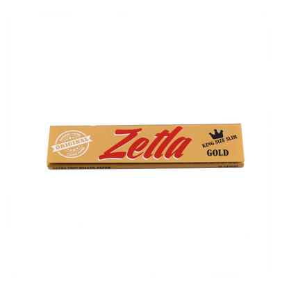 Zetla Rolling Papers Gold King Size Slim (100 Packs) - Zetla